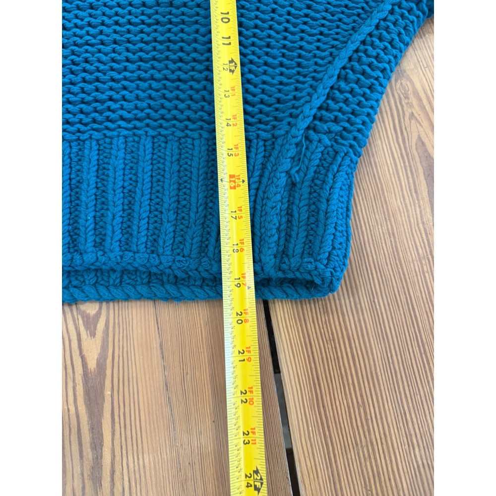 Free People My Only Sunshine Oversized Chunky Knit Sweater Teal Blue Medium - Picture 8 of 8